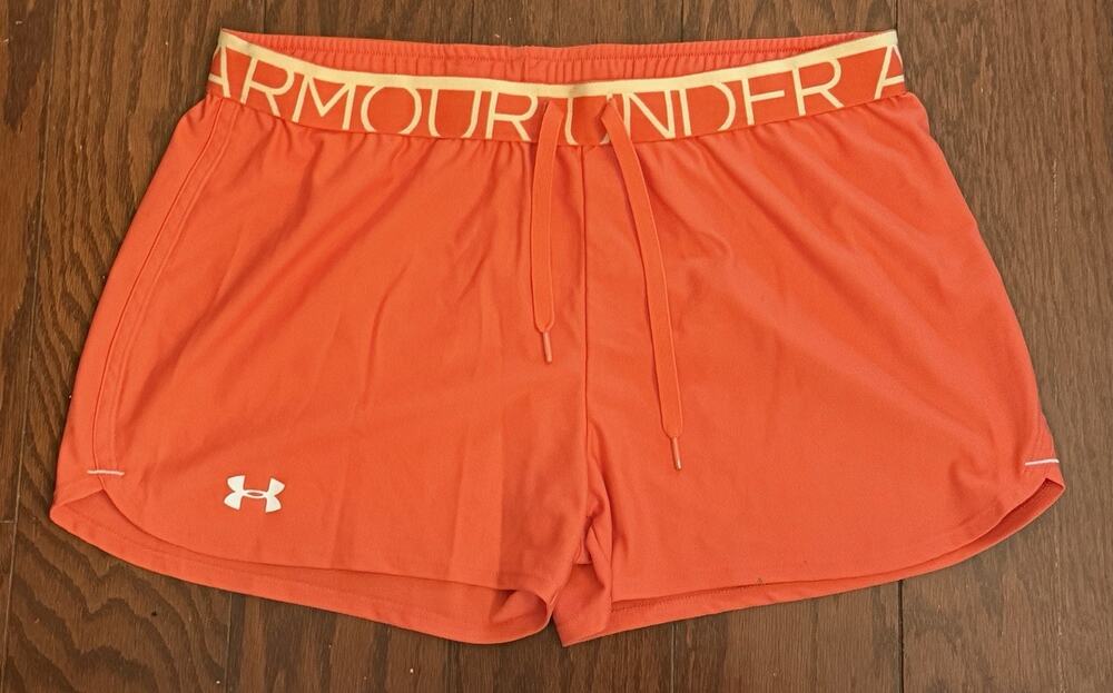 Under Armour Heat Gear Loose Fit Running Shorts Women’s LARGE Orange